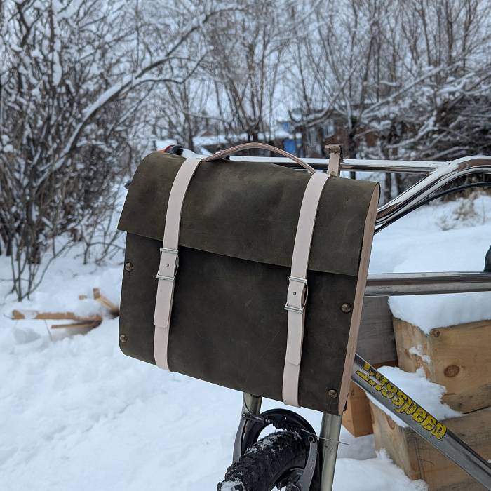 Teaser image for Convertible Bicycle Backpack: An Intro to Leather and Wood